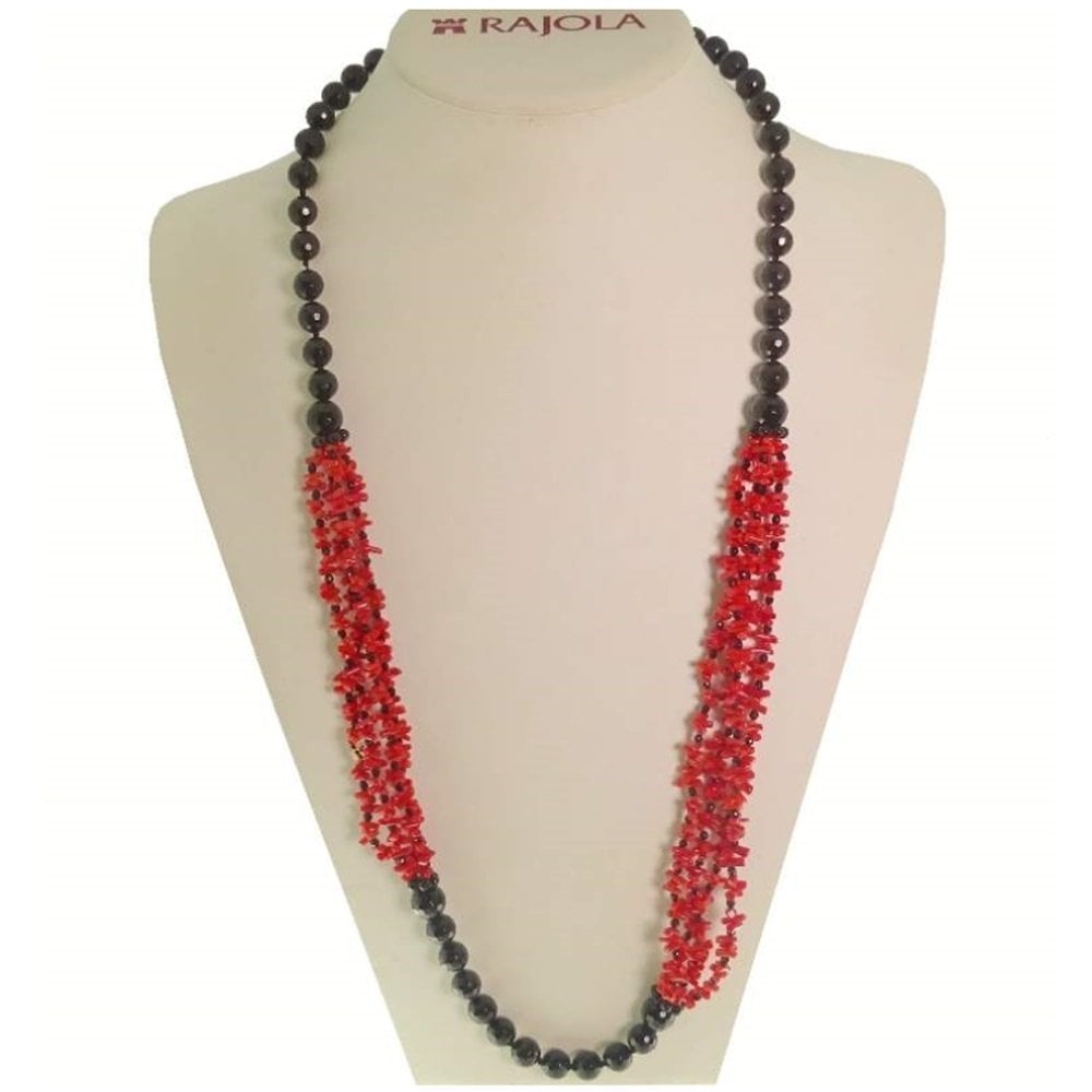 Collana In Oro Con Onice E Corallo - Rajola