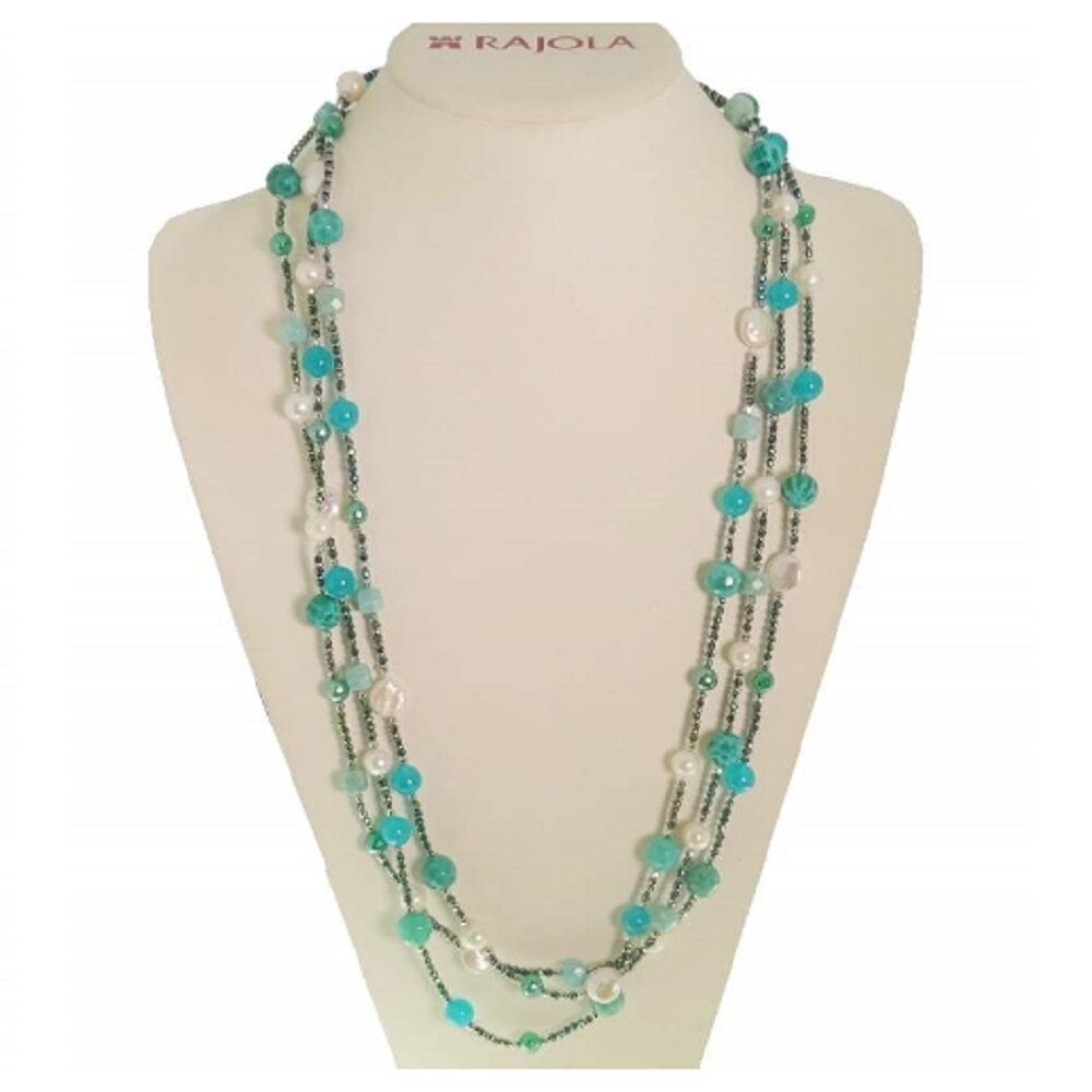 Collana Di 3 Fili In Oro Con Perle - Rajola