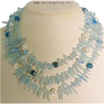Rajola - Collana Di 3 Fili - Oro - Acquamarina