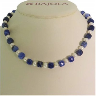 Rajola - Collana In Oro - Perle Bianche - Sodalite Mop