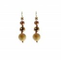 Rajola - Orecchini Con Perle - Marroni - Argento