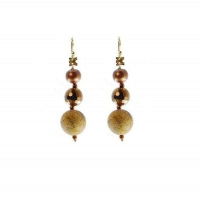 Rajola - Orecchini Con Perle - Marroni - Argento