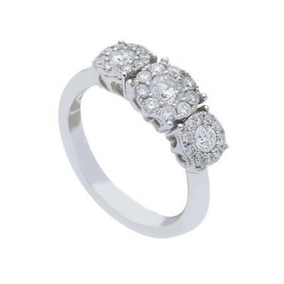Songa Antonio - Anello Trilogy - Oro Bianco - 18 Ct
