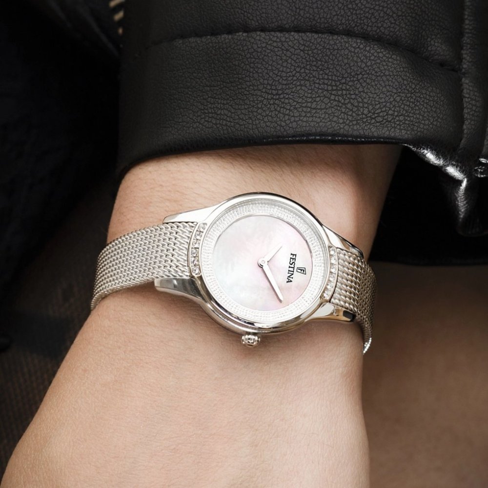 OROLOGIO FESTINA MADEMOISELLE F20494/4 BEIGE CINTURINO IN ACCIAIO INOSSIDABILE, DONNA