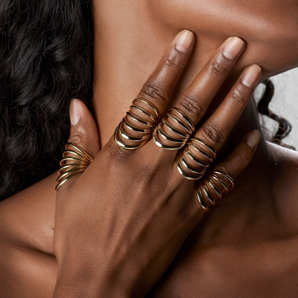 Pianegonda - Anello A Sei Fasce - Ottone - Oro 18 Kt