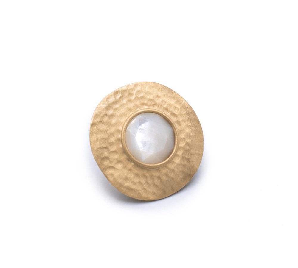 Spilla Nuova Retrò - Madreperla Tonda - Aquaforte