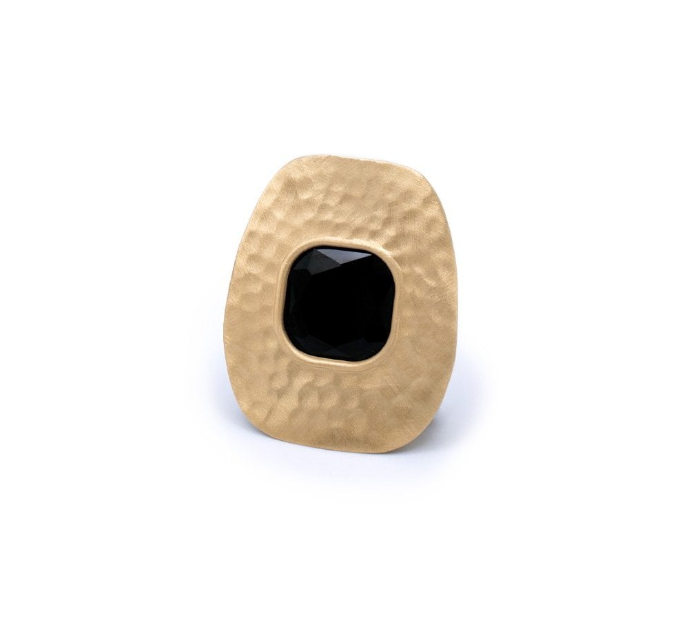 Spilla Retrò Con Pasta Vitrea Nera - Aquaforte