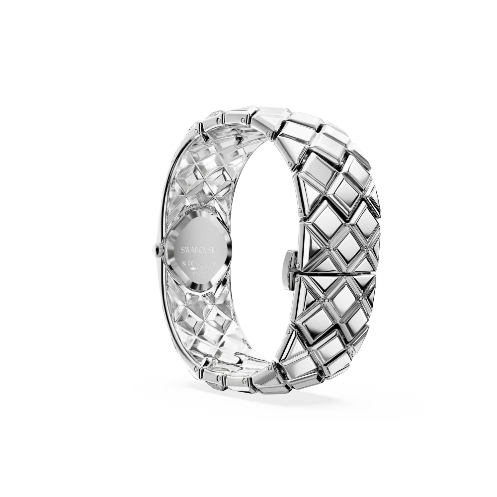 Orologio Curiosa bangle Bracciale in cristallo, Tono argentato, Acciaio inossidabile