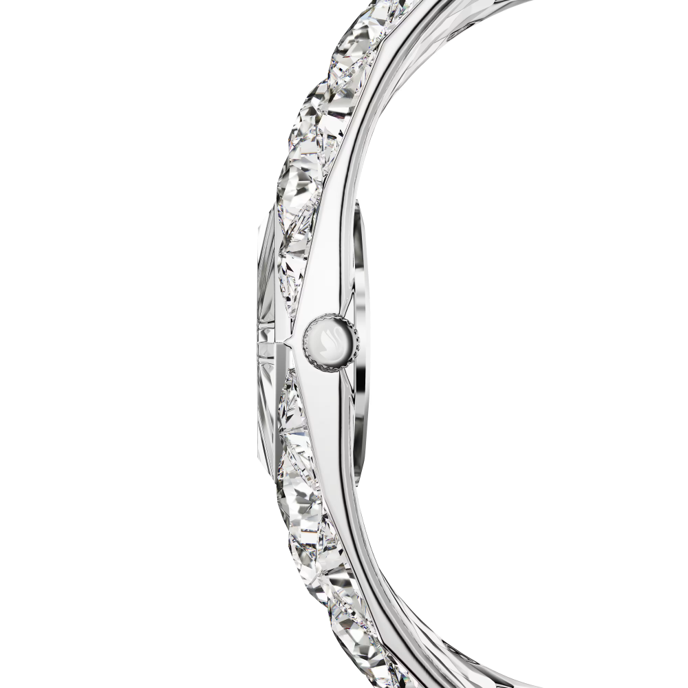 Orologio Curiosa bangle Bracciale in cristallo, Tono argentato, Acciaio inossidabile
