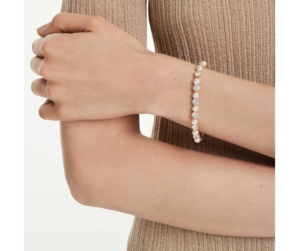 Swarovski - Bracciale Tennis Matrix - Perla Di Cristallo - Bianco