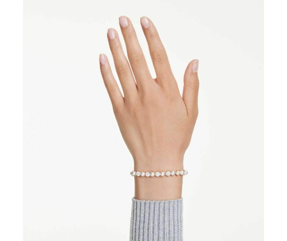 Swarovski - Bracciale Tennis Matrix - Perla Di Cristallo - Bianco