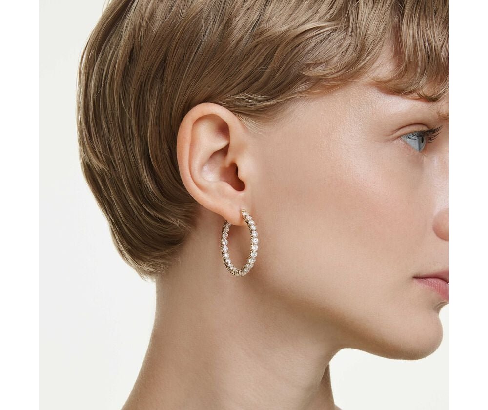 Swarovski - Orecchini Matrix - Placcati Oro - Bianchi