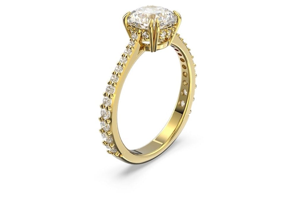 Swarovski - Anello Stilla - Placcato Oro - Bianco