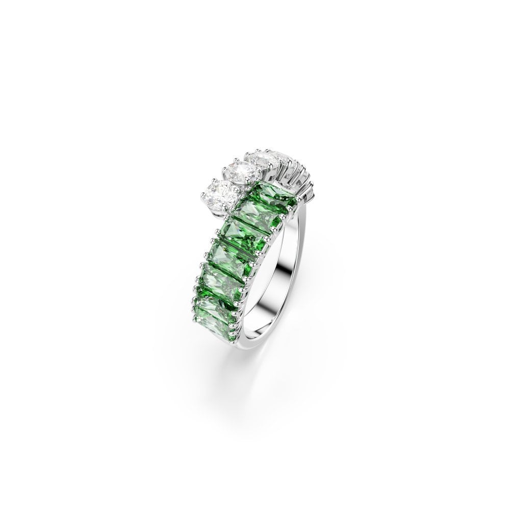 Swarovski - Anello A Matrice - Verde - Placcato Rodio
