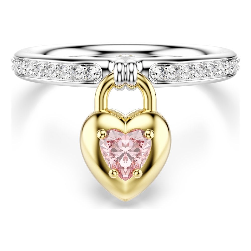 Anello Motivo Idyllia, Tagli Misti, Cuore, Rosa, Swarovski
