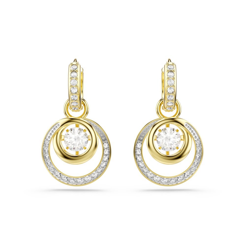 Swarovski - Orecchini Iperbolici - Placcati Oro - Bianchi