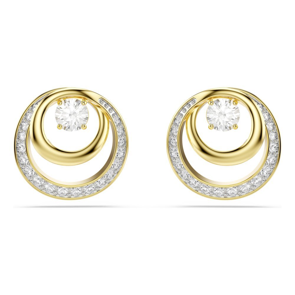 Orecchini A Mosaico Iperbole Taglio Rotondo Bianchi - Swarovski