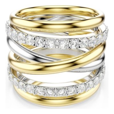 Swarovski - Anello Cocktail Iperbolo - Bianco - Metallo Misto