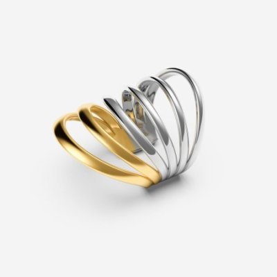 Pianegonda - Anello A Sei Fasce - Ottone - Oro 18 Kt