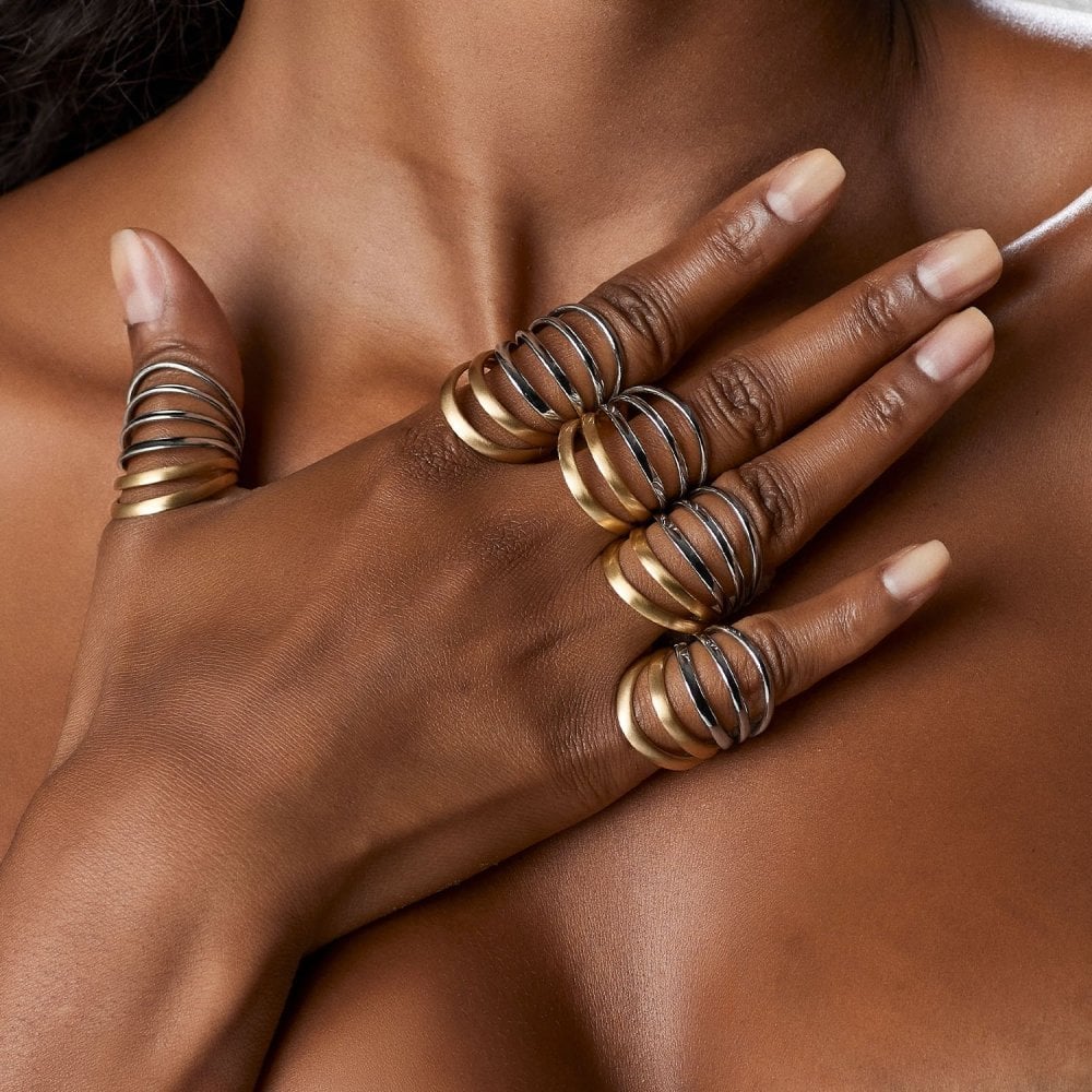 Pianegonda - Anello A Sei Fasce - Ottone - Oro 18 Kt