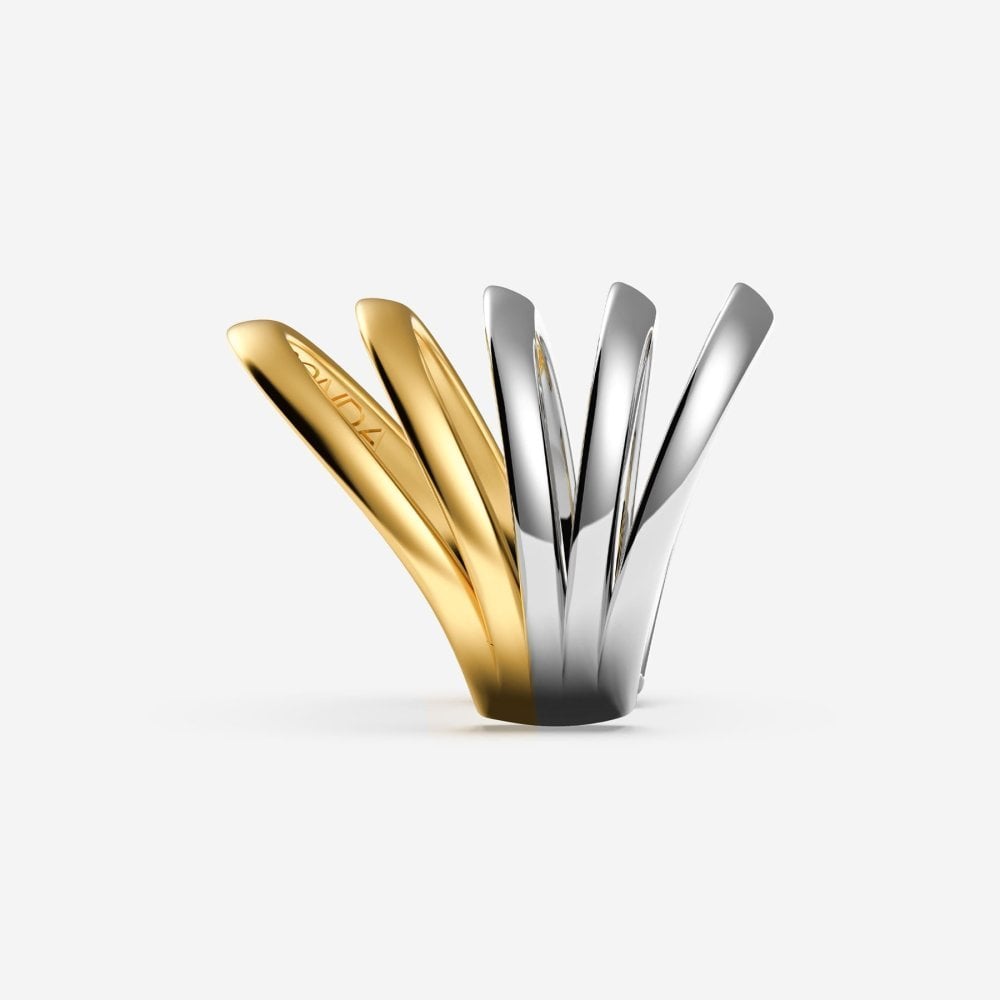 Pianegonda - Anello A Cinque Fasce - Ottone - Oro 18 Kt