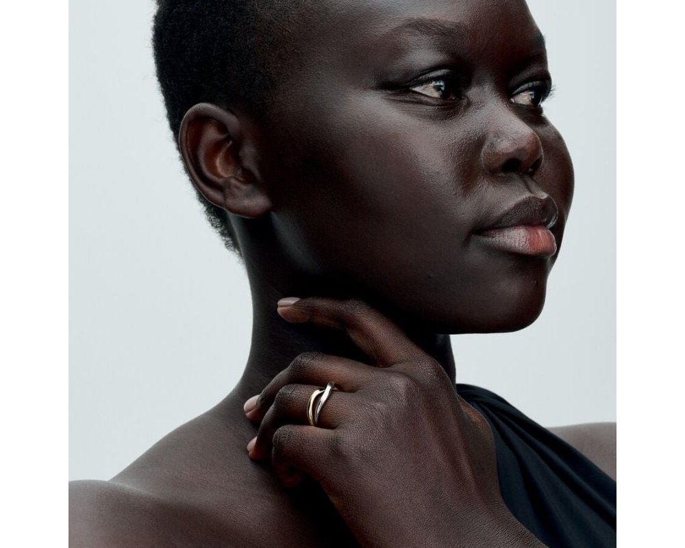 Anello Fascia Intrecciata Bicolore