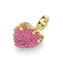 Ciondolo Idyllia, taglio rotondo, cuore, rosa, placcato oro - Swarovski
