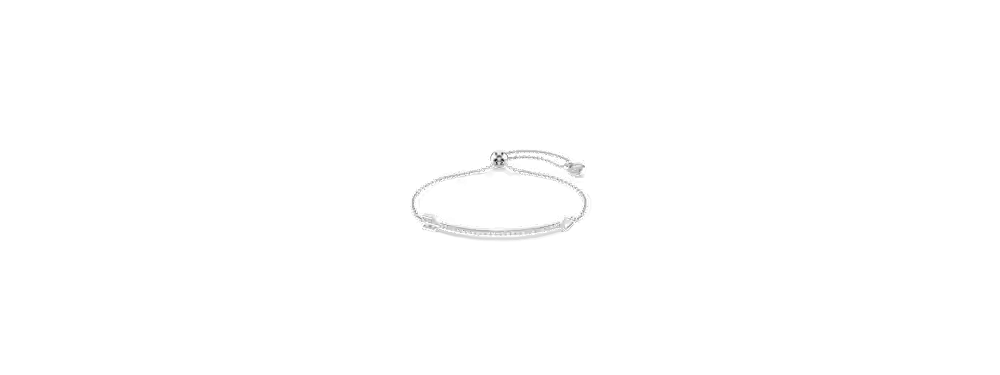 Braccialetto Idyllia Taglio misto, Freccia, Bianco, Placcato rodio