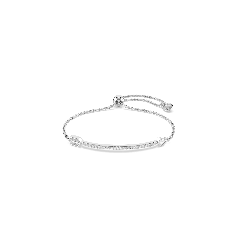 Braccialetto Idyllia Taglio misto, Freccia, Bianco, Placcato rodio