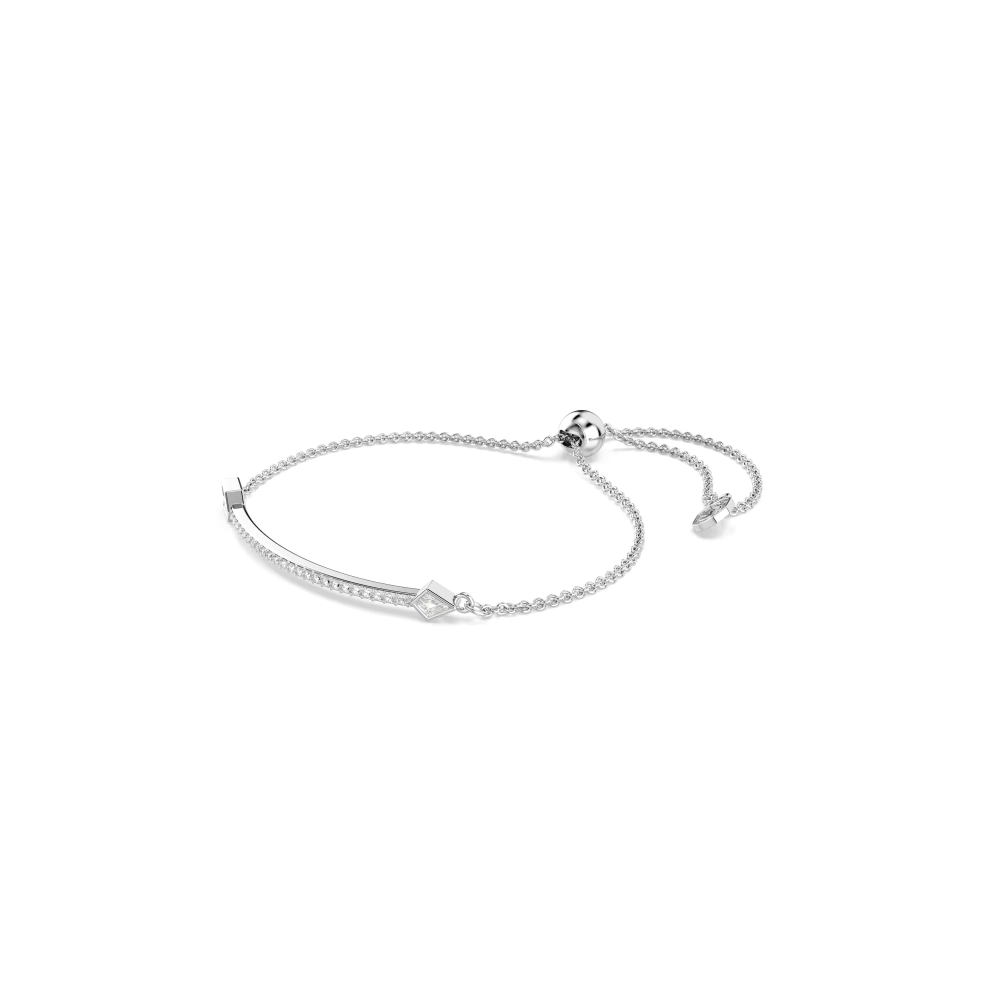 Braccialetto Idyllia Taglio misto, Freccia, Bianco, Placcato rodio