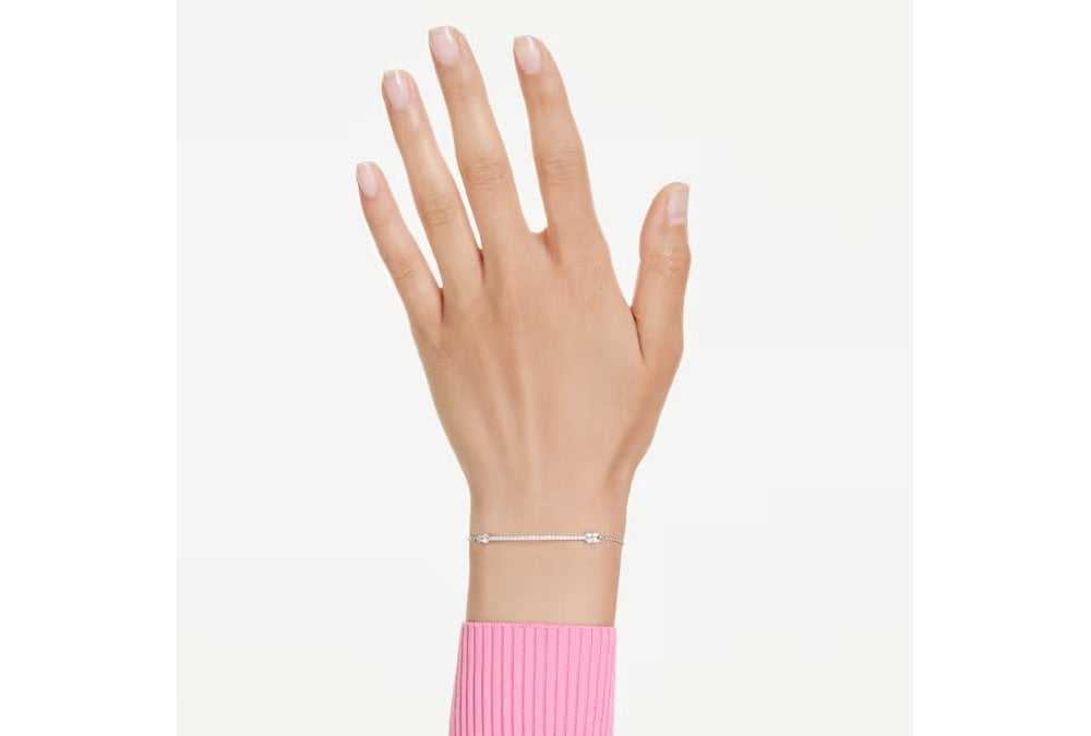 Braccialetto Idyllia Taglio misto, Freccia, Bianco, Placcato rodio