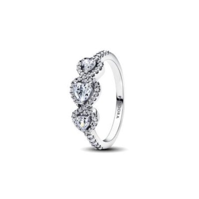 Pandora - Anello Triple Halo - Argento - Zirconie