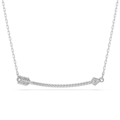 Pendente Idyllia Taglio misto, Freccia, Bianco, Placcato rodio