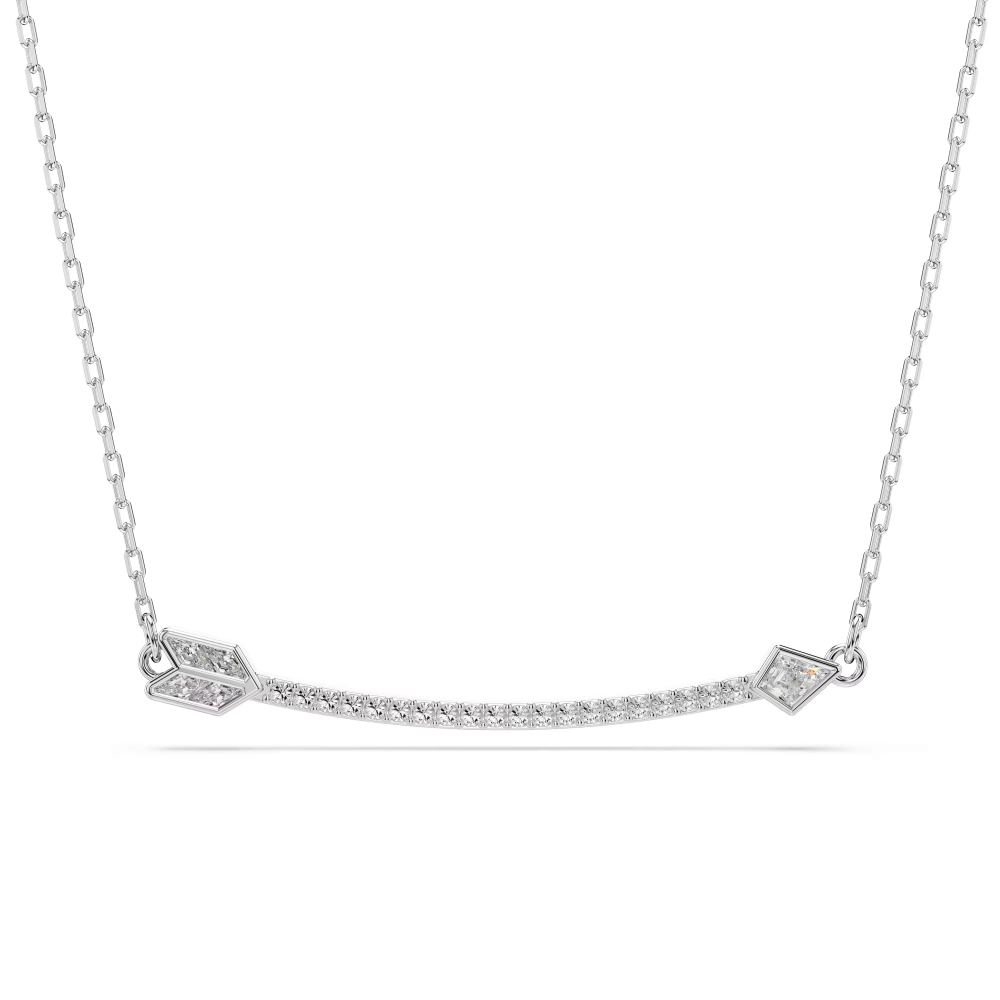 Pendente Idyllia Taglio misto, Freccia, Bianco, Placcato rodio