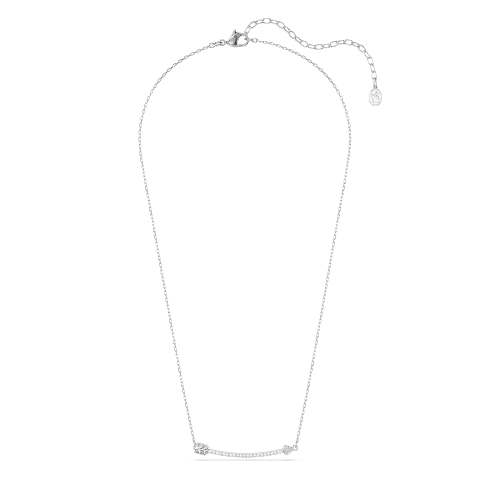 Pendente Idyllia Taglio misto, Freccia, Bianco, Placcato rodio