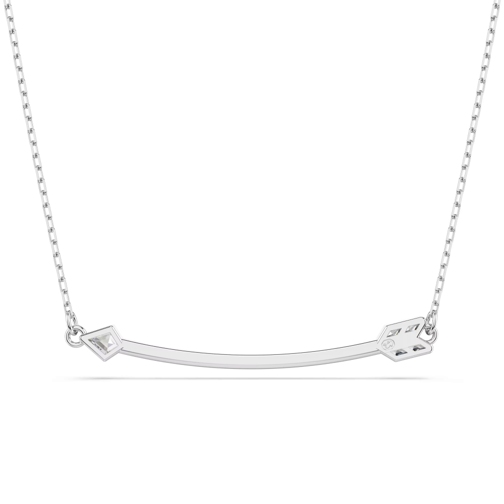 Pendente Idyllia Taglio misto, Freccia, Bianco, Placcato rodio