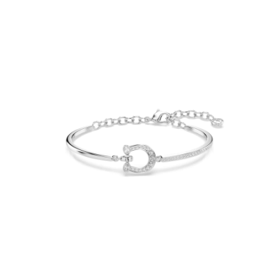 Braccialetto Symbolica Pavé, Ferro Di Cavallo, Bianco, Placcato rodio