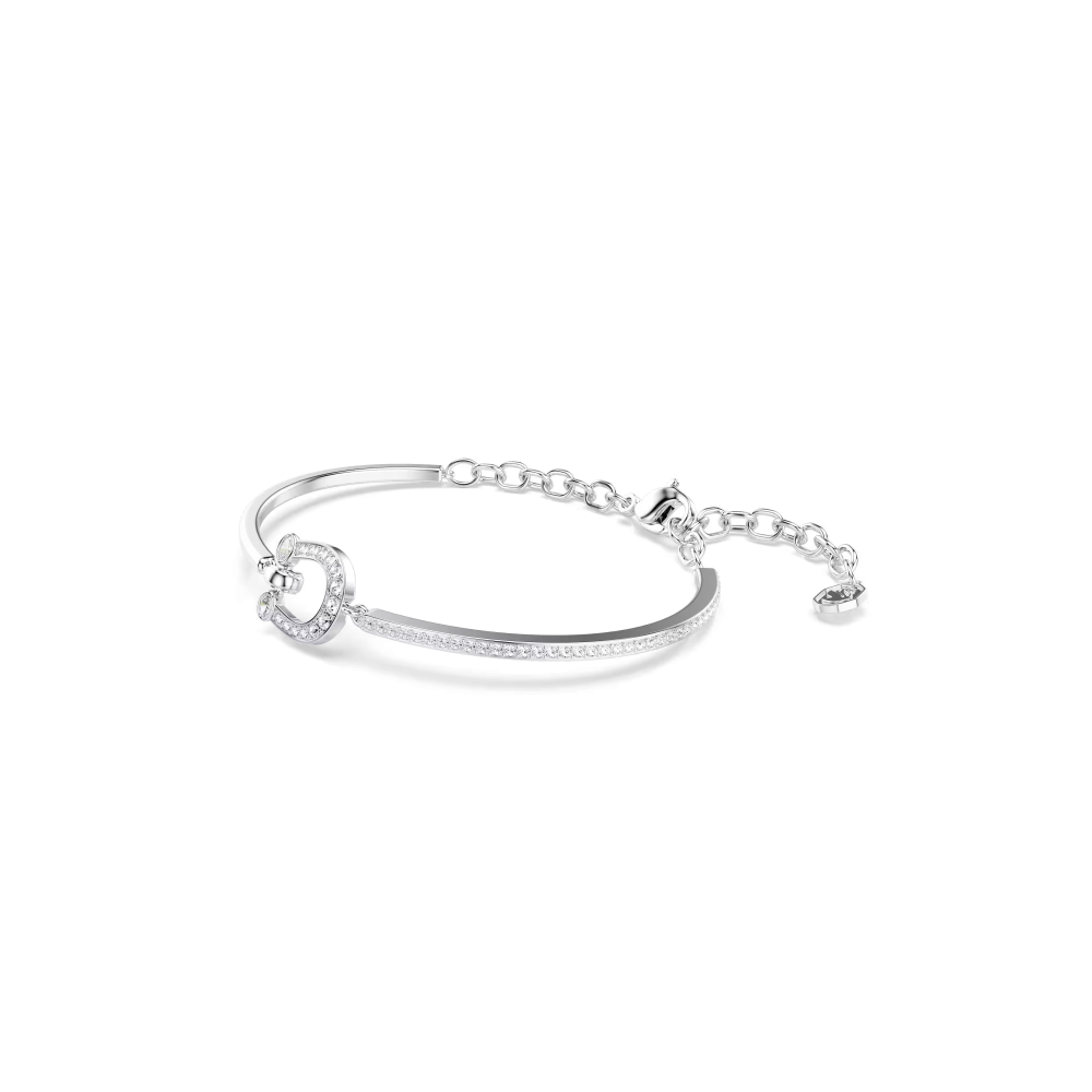 Braccialetto Symbolica Pavé, Ferro Di Cavallo, Bianco, Placcato rodio