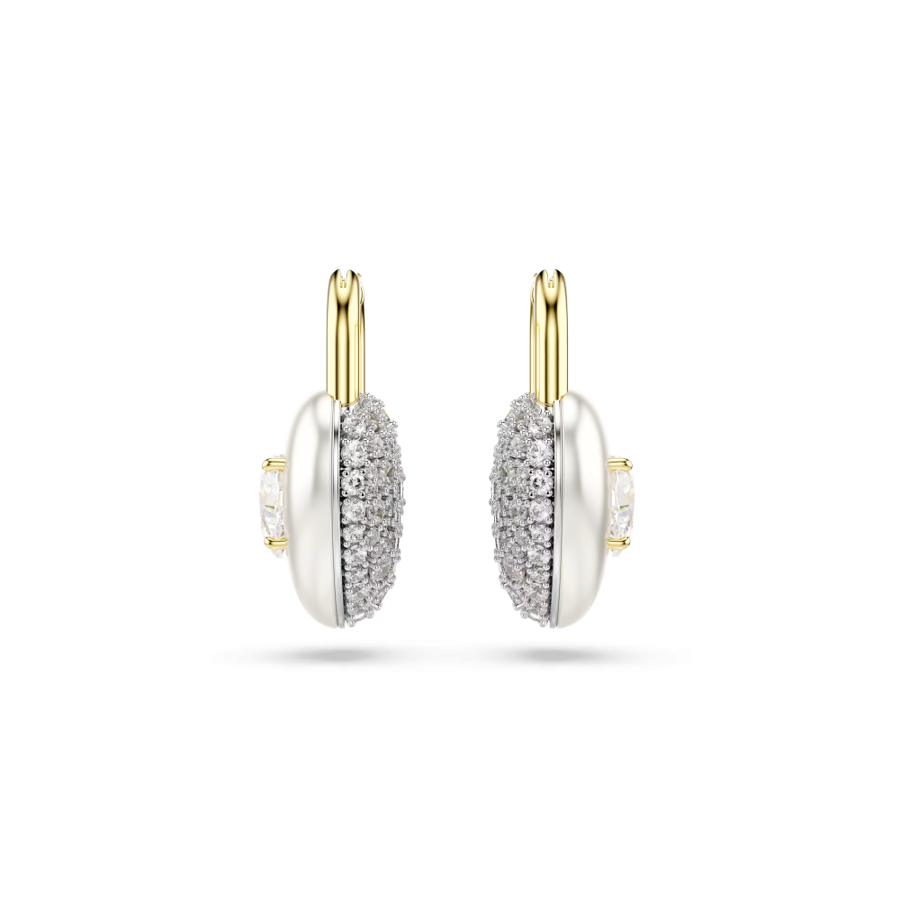 Orecchini pendenti Idyllia Taglio misto, Cuore, Bianchi, Placcato color oro