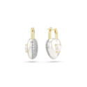 Orecchini pendenti Idyllia Taglio misto, Cuore, Bianchi, Placcato color oro