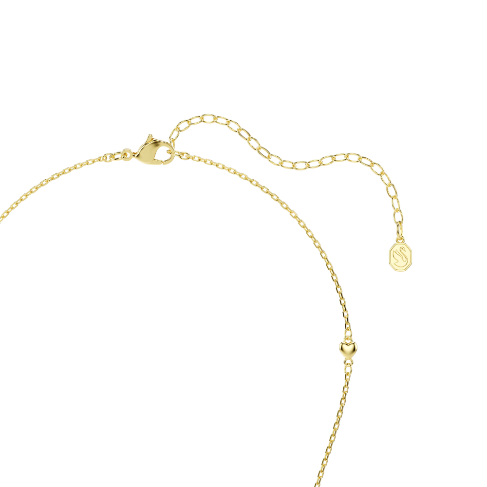 Pendente Idyllia Taglio misto, Cuore, Bianco, Placcato color oro