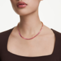 Collana Tennis Matrix Taglio Round, Rosa, Placcato color oro