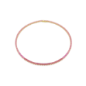 Collana Tennis Matrix Taglio Round, Rosa, Placcato color oro