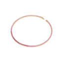 Collana Tennis Matrix Taglio Round, Rosa, Placcato color oro