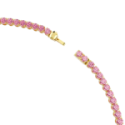 Collana Tennis Matrix Taglio Round, Rosa, Placcato color oro