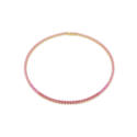 Collana Tennis Matrix Taglio Round, Rosa, Placcato color oro