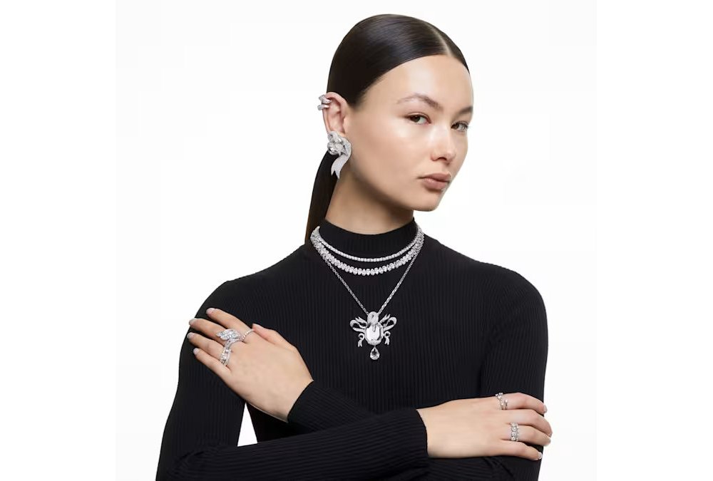 Anello Matrix Vittore Taglio Round, Bianco, Placcato color argento