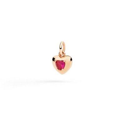 Dodo - Ciondolo Cuore - Oro Rosa - Rubino