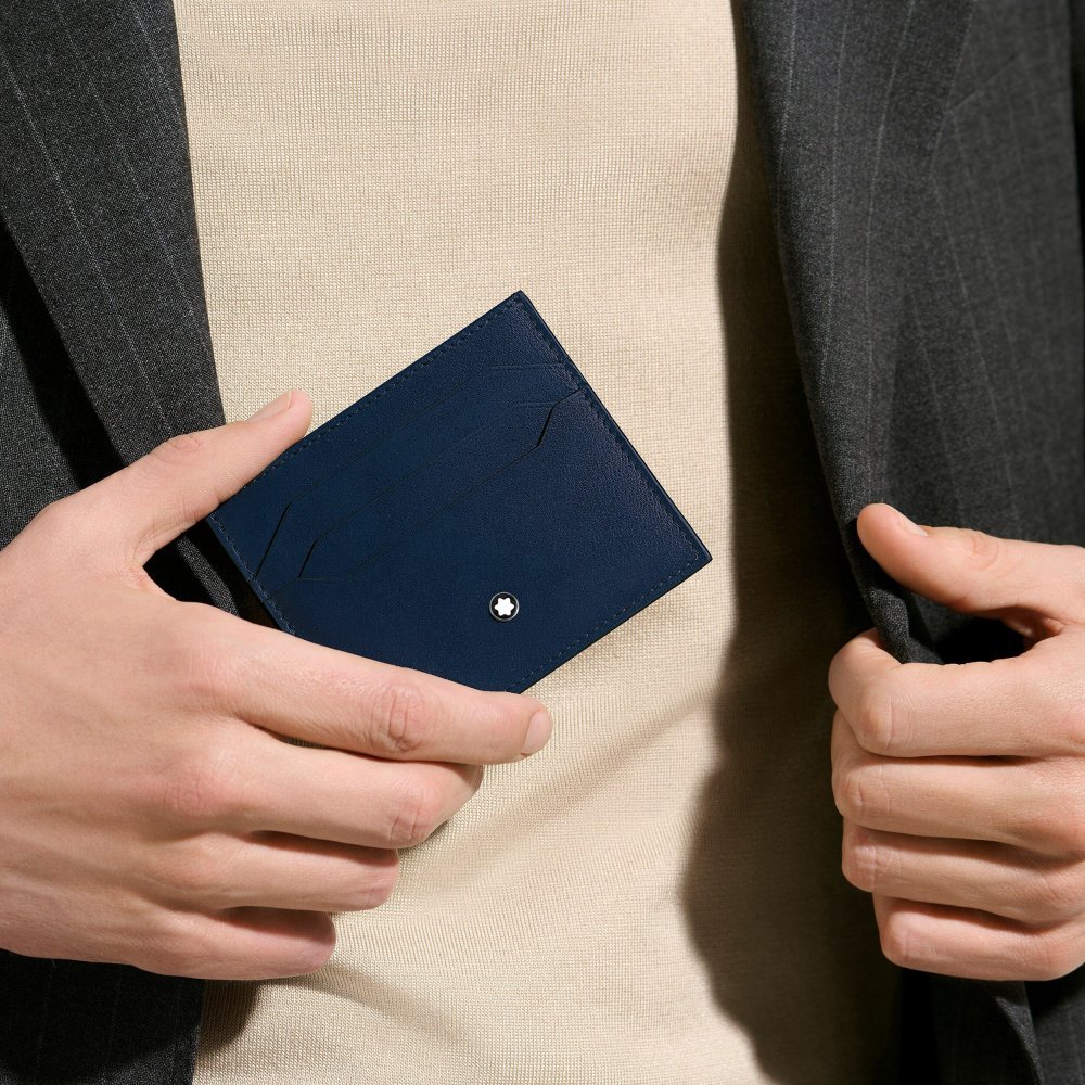 Montblanc - Porta Carte Meisterstück - Pelle - Blu/Nero