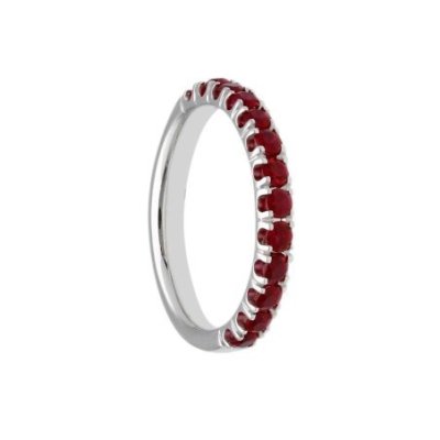 Songa Antonio - Anello Fedina - Oro Bianco - Rubino